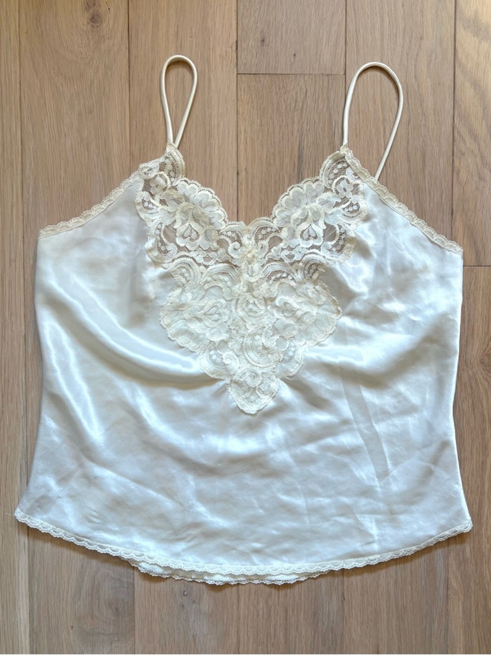 Vintage 80’s Lace Satin Nighty Camisole Tank Top